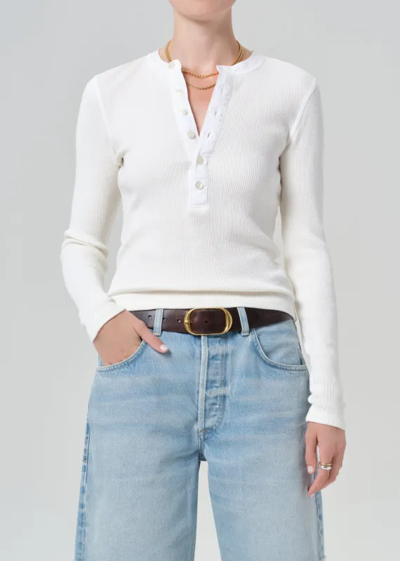 Drea Waffle Henley in Pashmina made by Citizens Of Humanity