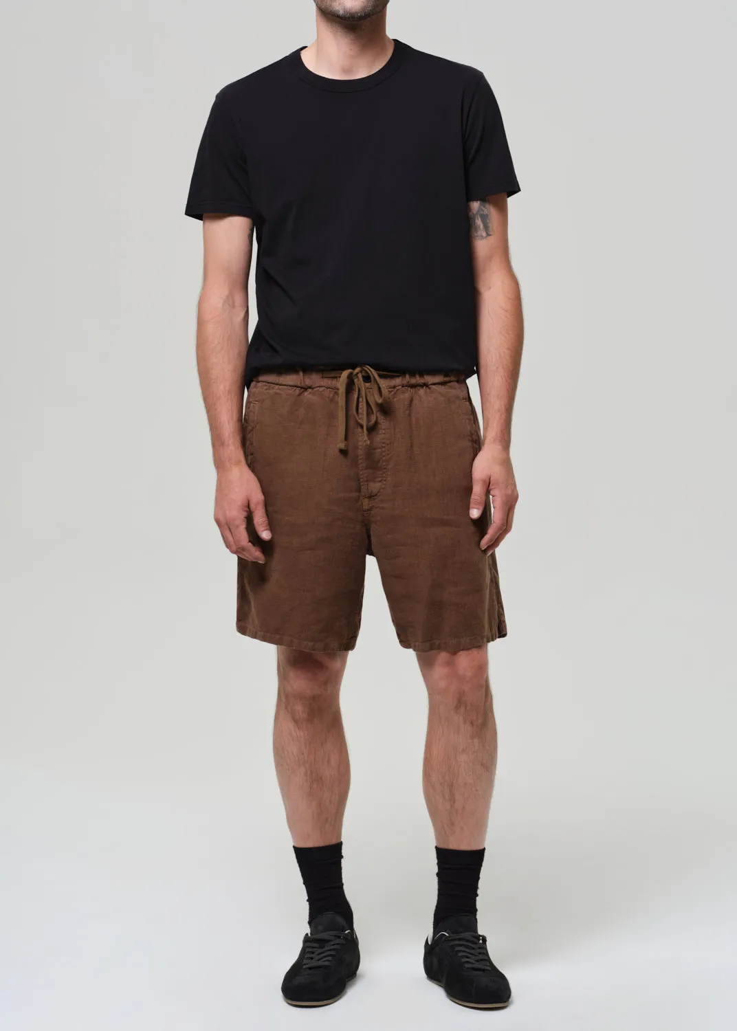 Drawstring Deck Linen Short in Kelp sold by Citizens Of Humanity product image thumbnail 2