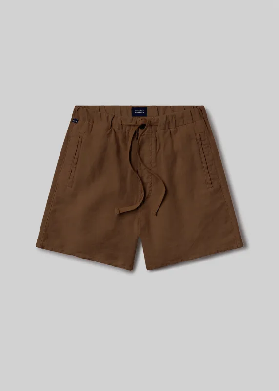 Drawstring Deck Linen Short in Kelp made by Citizens Of Humanity