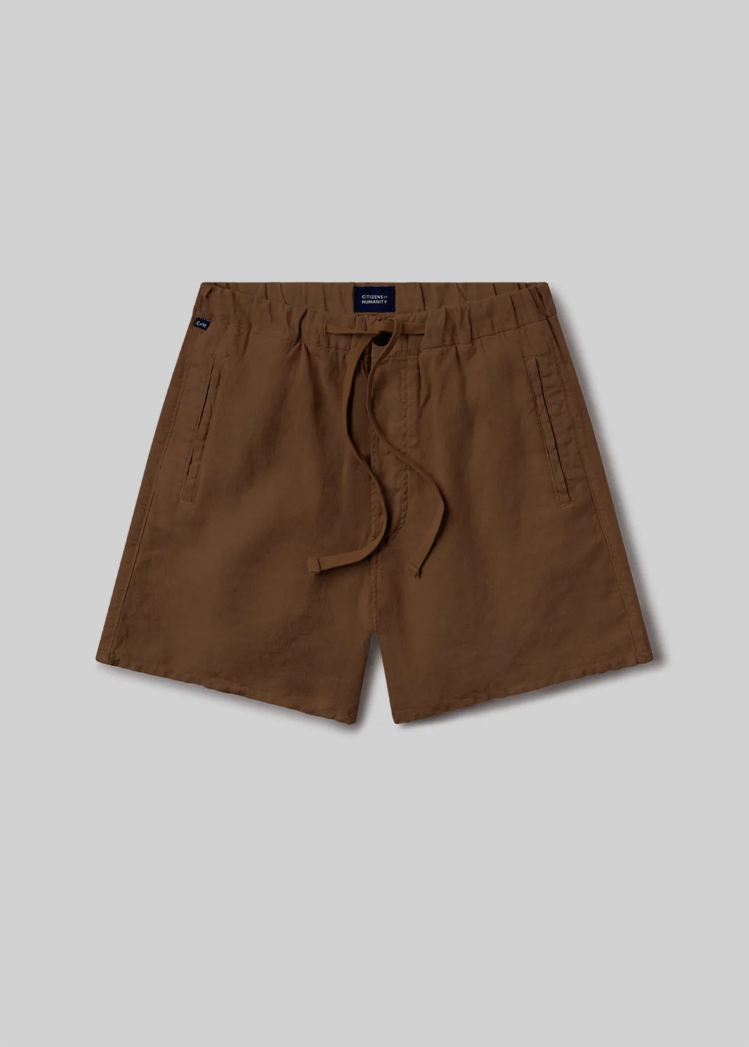 Drawstring Deck Linen Short in Kelp sold by Citizens Of Humanity