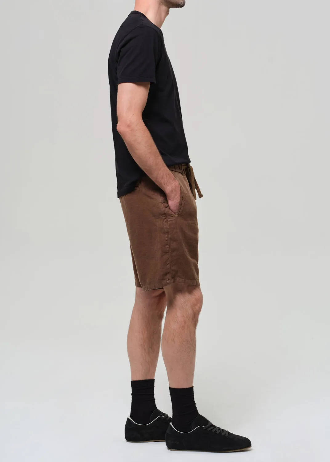 Drawstring Deck Linen Short in Kelp sold by Citizens Of Humanity product image thumbnail 4