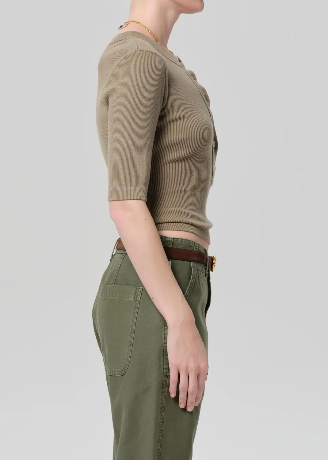 Nali Short Sleeve Henley in Reservoir sold by Citizens Of Humanity product image thumbnail 3