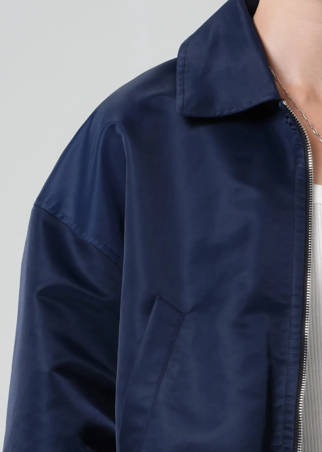Bubble Hem Bomber Jacket in Navy sold by Citizens Of Humanity product image thumbnail 5