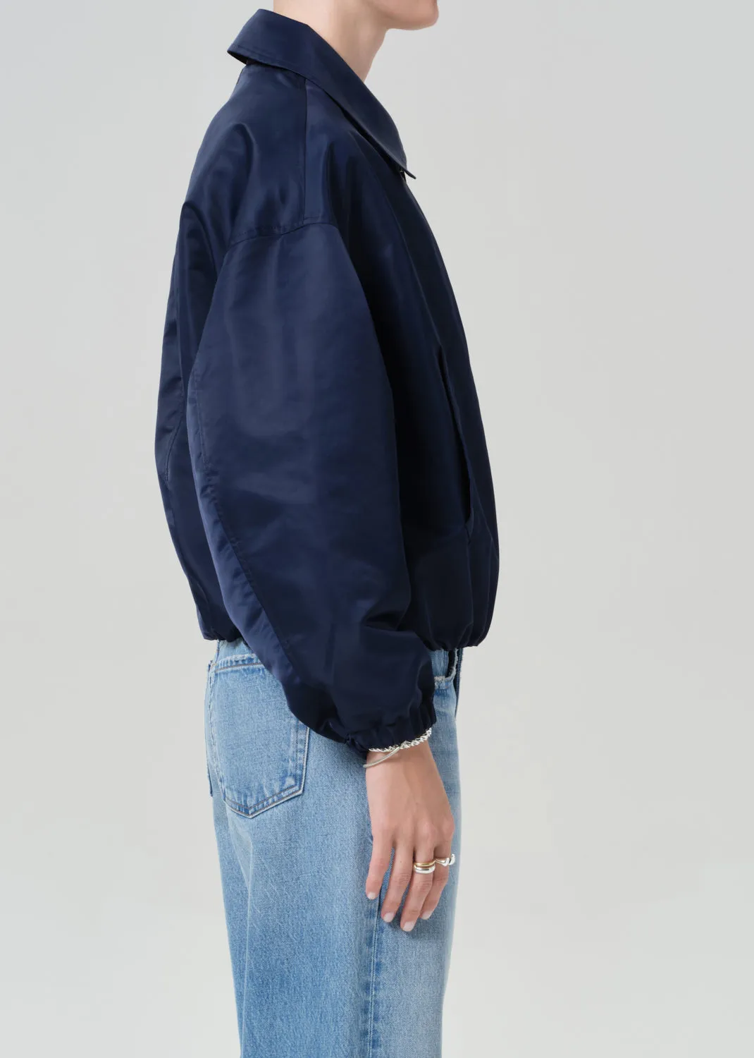 Bubble Hem Bomber Jacket in Navy sold by Citizens Of Humanity product image thumbnail 4