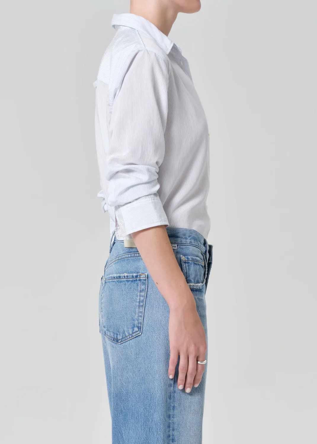 Avni Slim Shirt in Blue Micro Stripe sold by Citizens Of Humanity product image thumbnail 3
