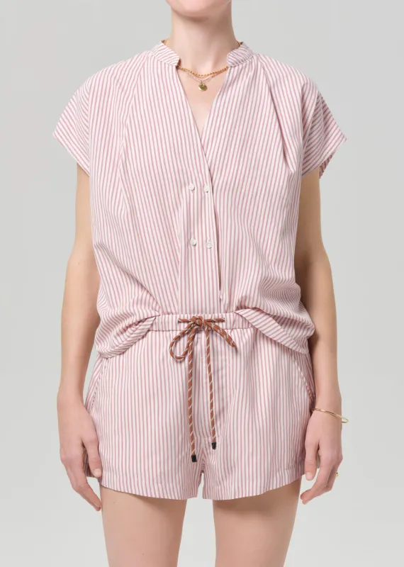 Penelope Blouse in Raspberry Stripe made by Citizens Of Humanity