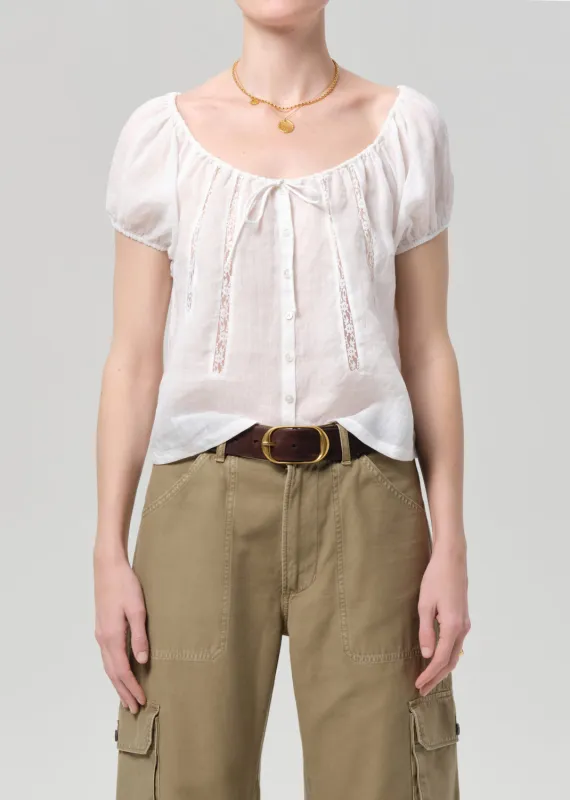 Tatev Top in White made by Citizens Of Humanity