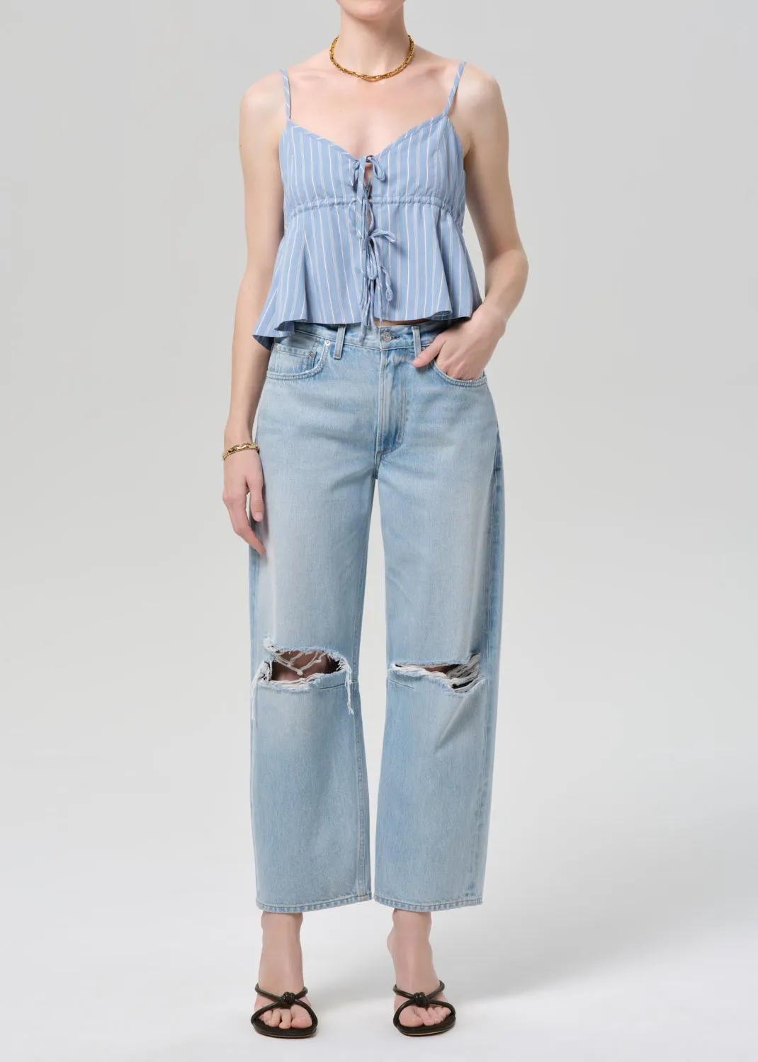 Larissa Tie Front Cami in Capri Stripe sold by Citizens Of Humanity product image thumbnail 5