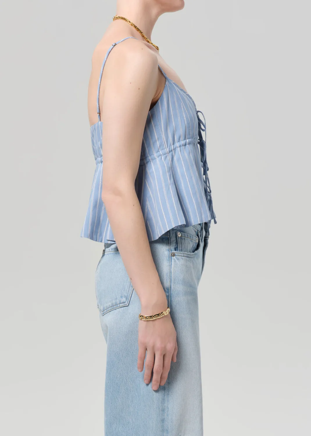 Larissa Tie Front Cami in Capri Stripe sold by Citizens Of Humanity product image thumbnail 3