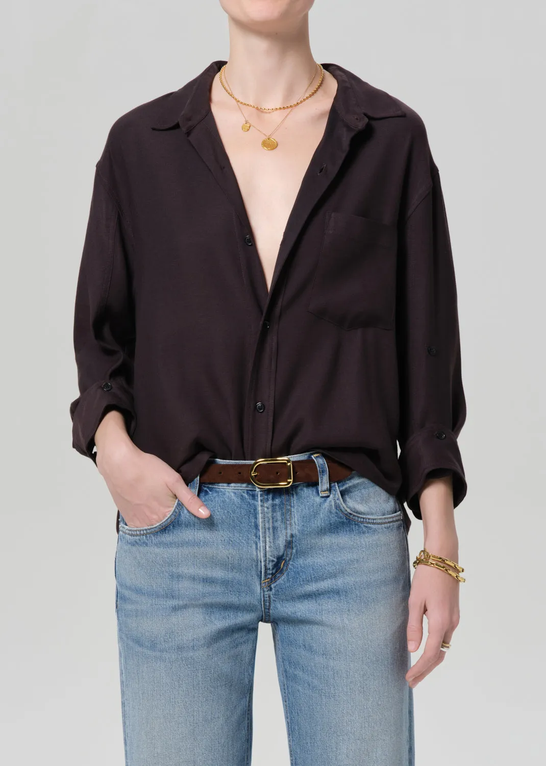 Kayla Shirt in Brown sold by Citizens Of Humanity