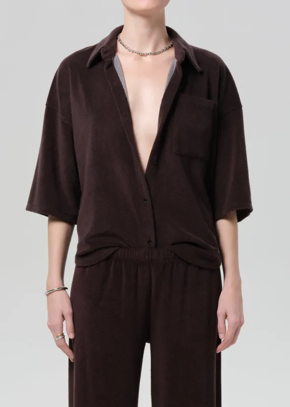 Francis Knit Shirt in Chocolate made by Citizens Of Humanity