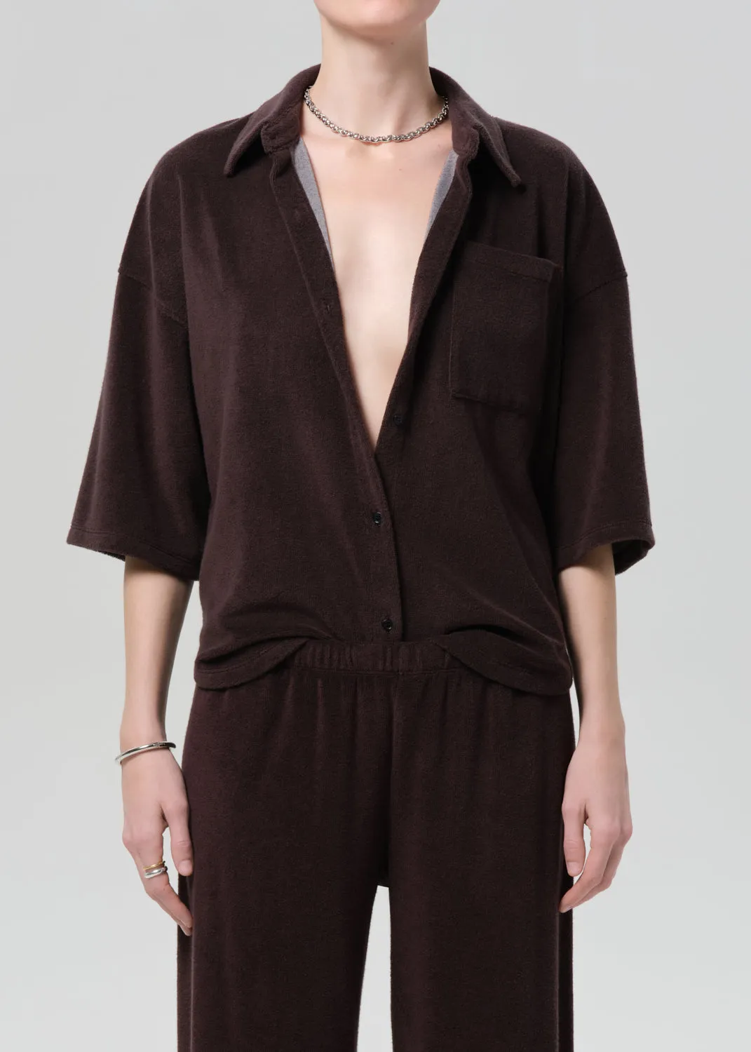 Francis Knit Shirt in Chocolate sold by Citizens Of Humanity