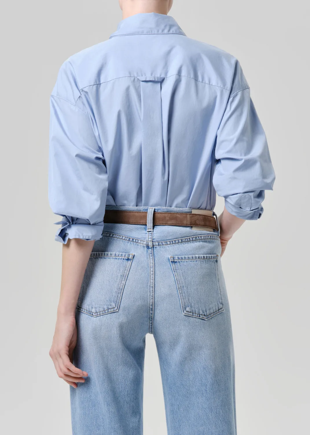 Thea Boyfriend Poplin Shirt in French Blue sold by Citizens Of Humanity product image thumbnail 2