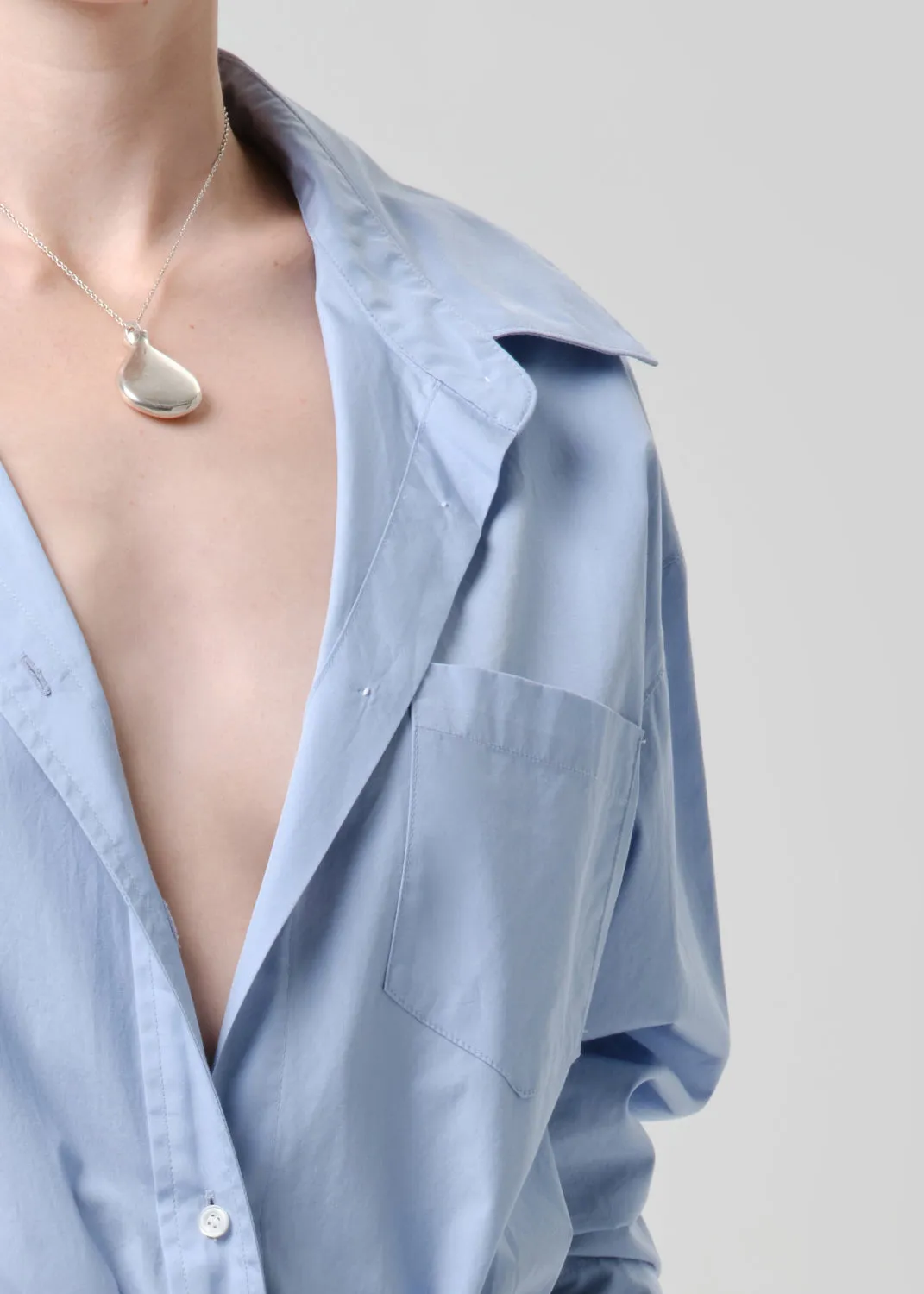 Thea Boyfriend Poplin Shirt in French Blue sold by Citizens Of Humanity product image thumbnail 4