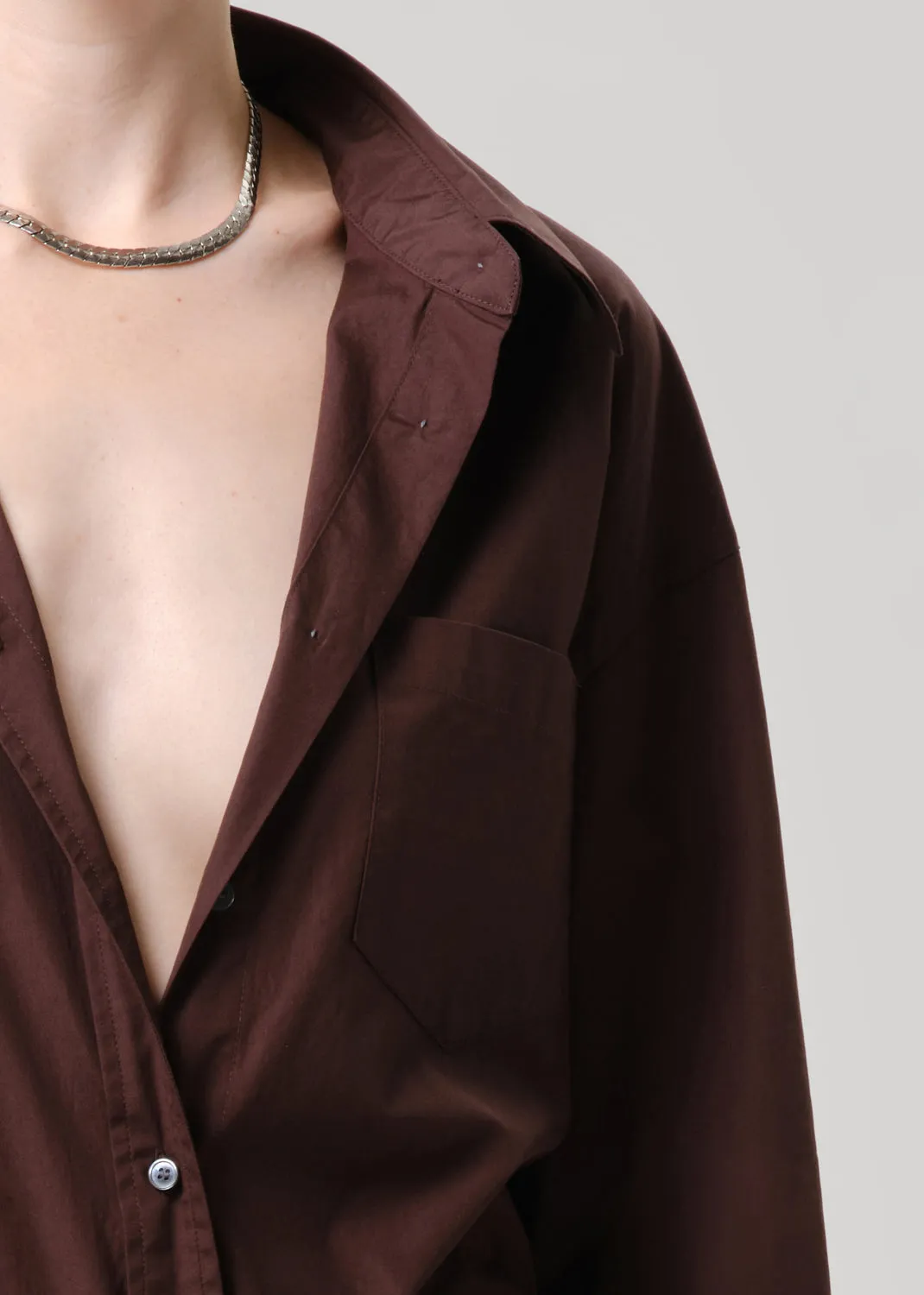 Thea Boyfriend Poplin Shirt in Brun sold by Citizens Of Humanity product image thumbnail 4