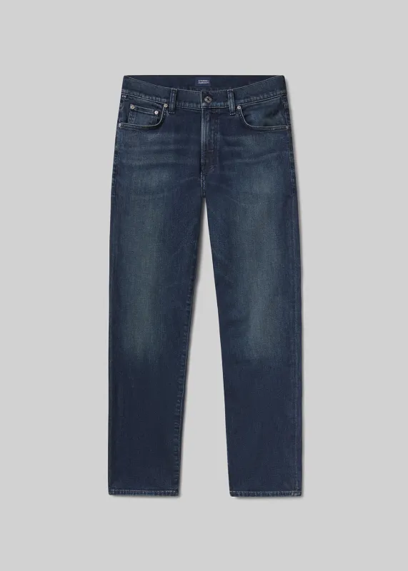 Gage Slim Straight Cotton Silk Denim in Carbon Blue made by Citizens Of Humanity