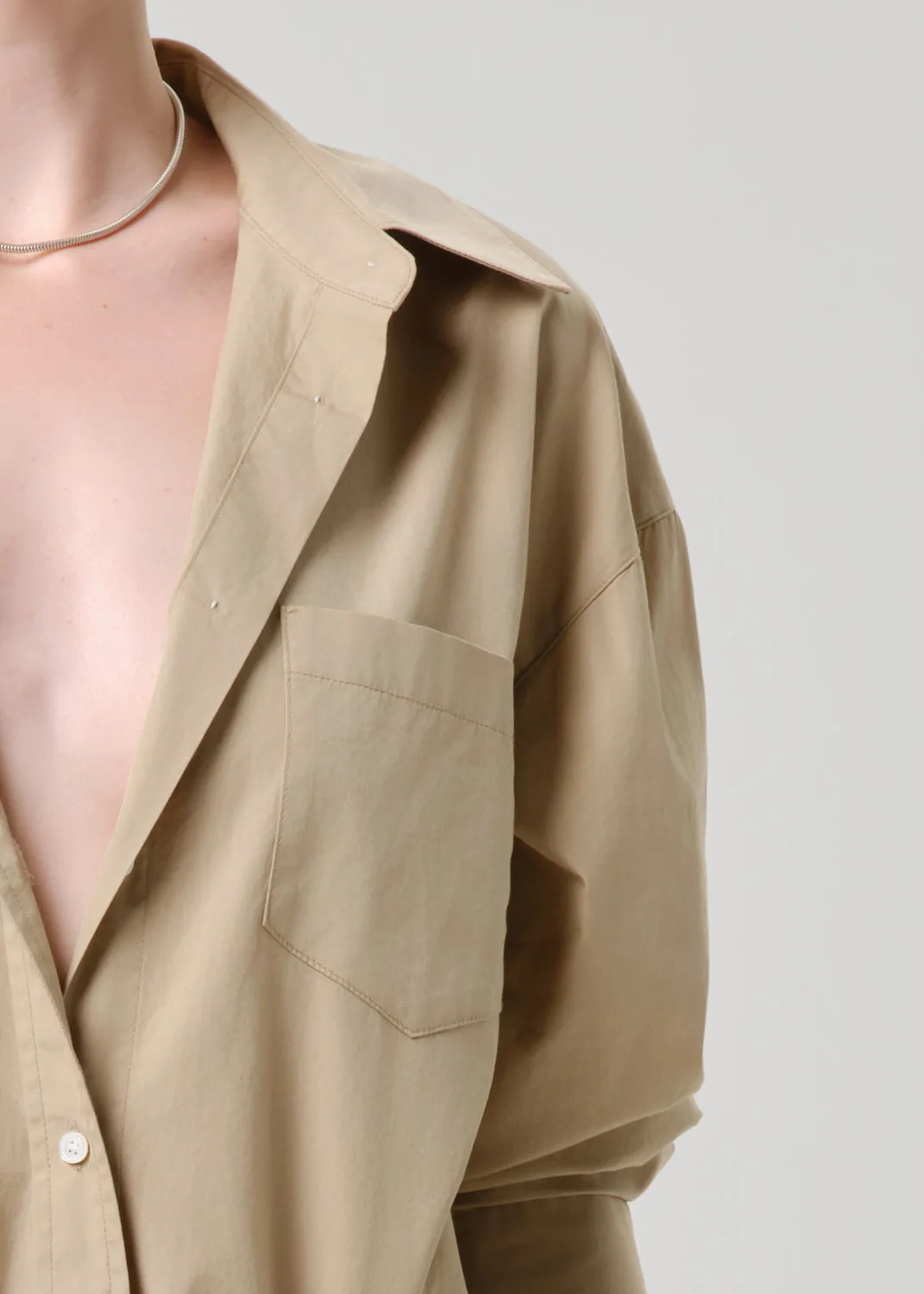 Thea Boyfriend Poplin Shirt in Catalina sold by Citizens Of Humanity product image thumbnail 4