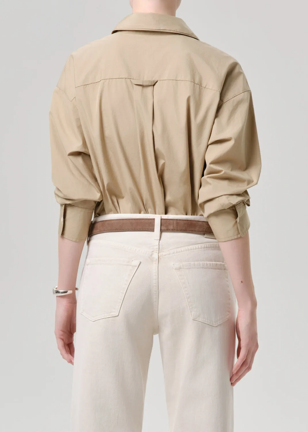 Thea Boyfriend Poplin Shirt in Catalina sold by Citizens Of Humanity product image thumbnail 2