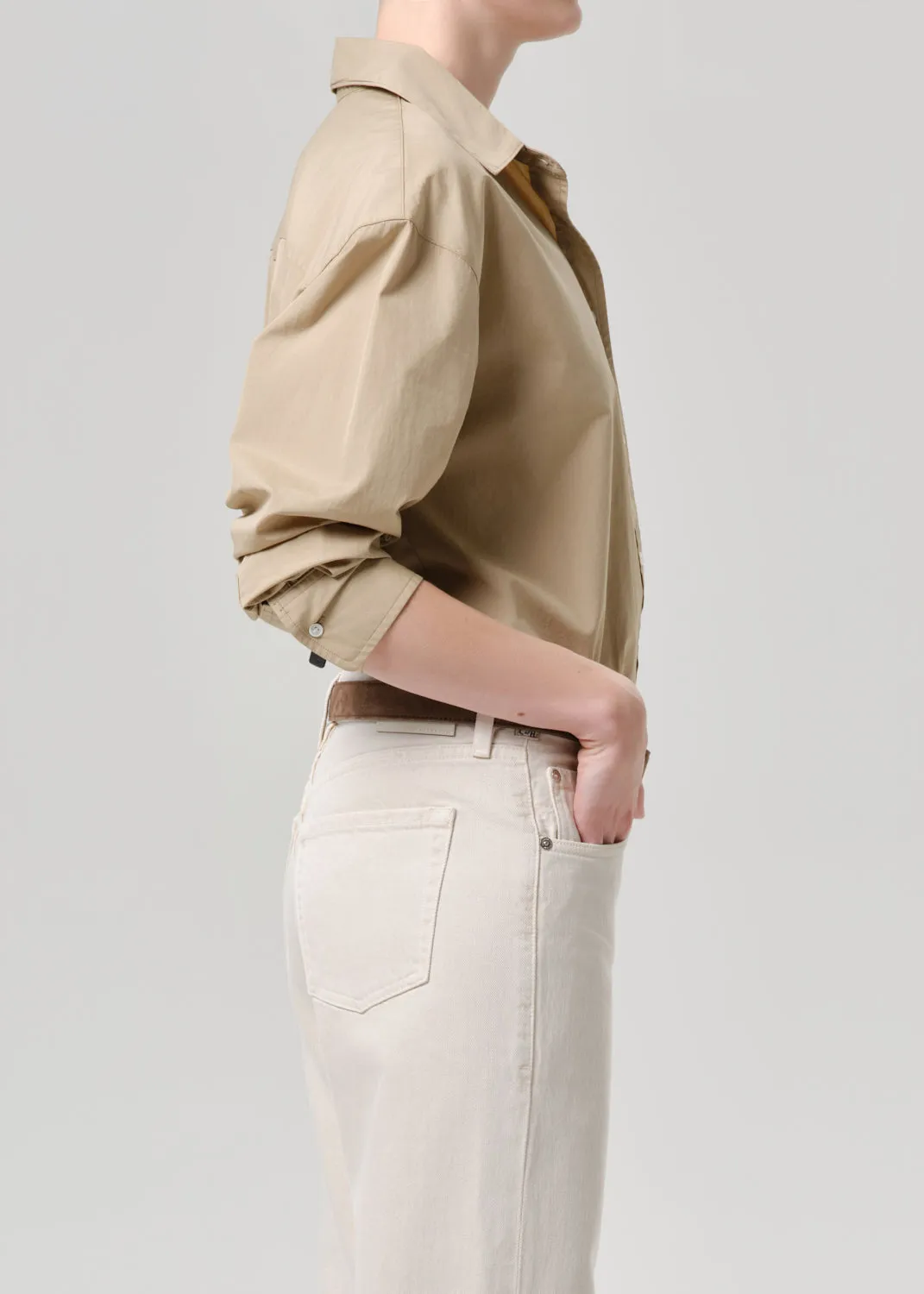 Thea Boyfriend Poplin Shirt in Catalina sold by Citizens Of Humanity product image thumbnail 3