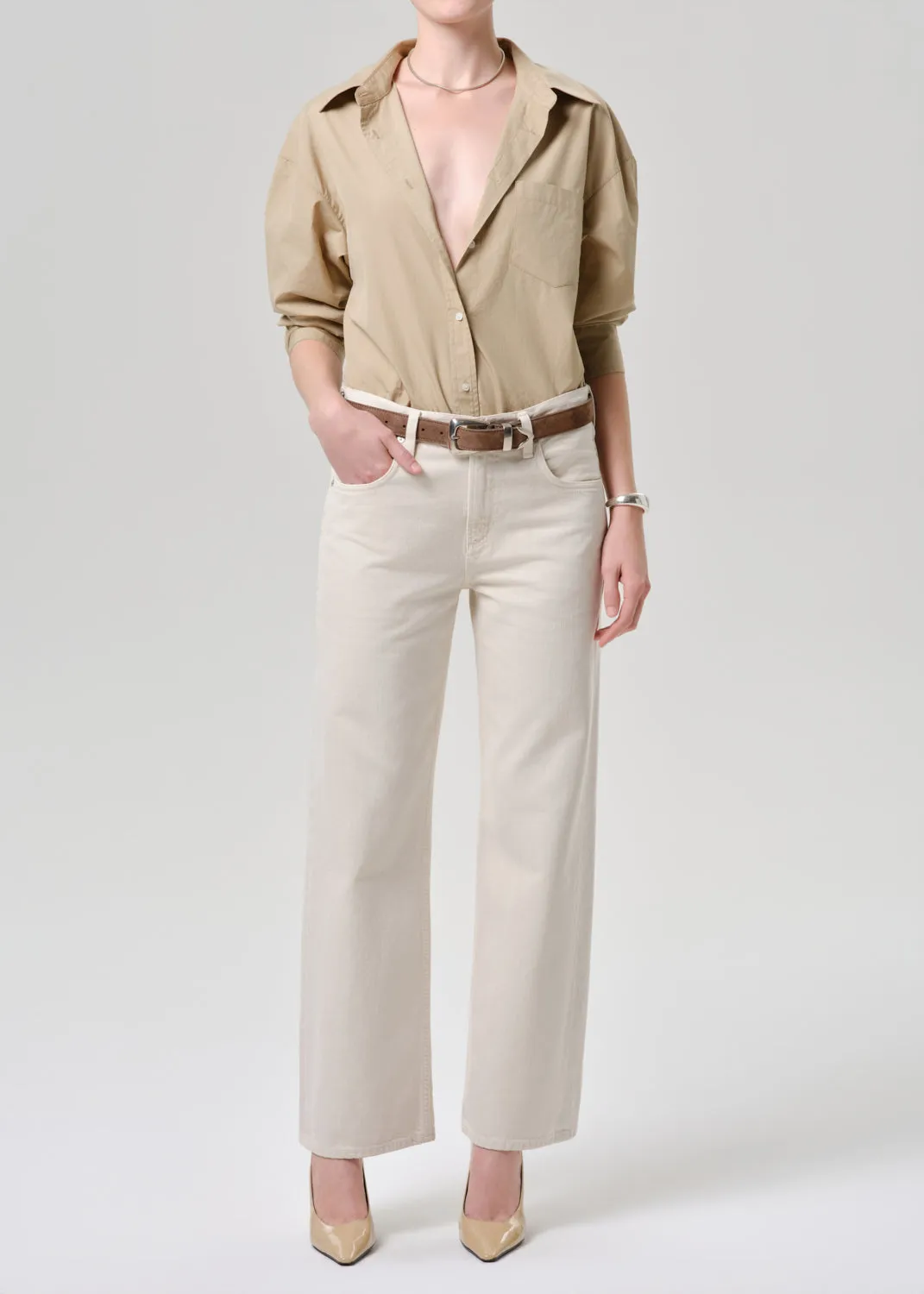 Thea Boyfriend Poplin Shirt in Catalina sold by Citizens Of Humanity product image thumbnail 5