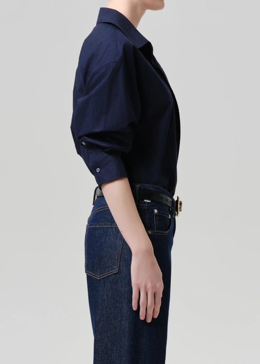 Thea Boyfriend Shirt in Navy sold by Citizens Of Humanity product image thumbnail 3