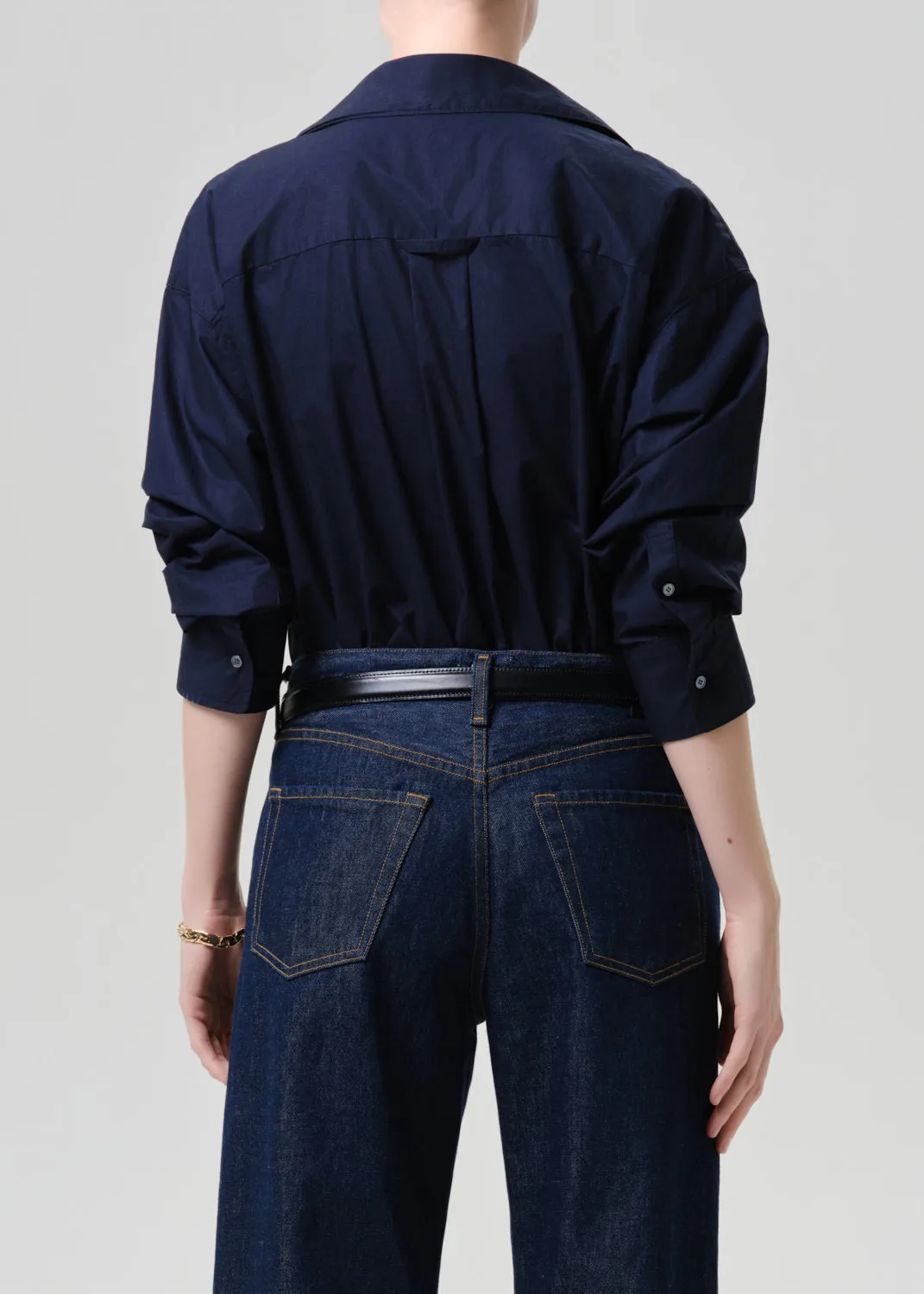 Thea Boyfriend Shirt in Navy sold by Citizens Of Humanity product image thumbnail 2