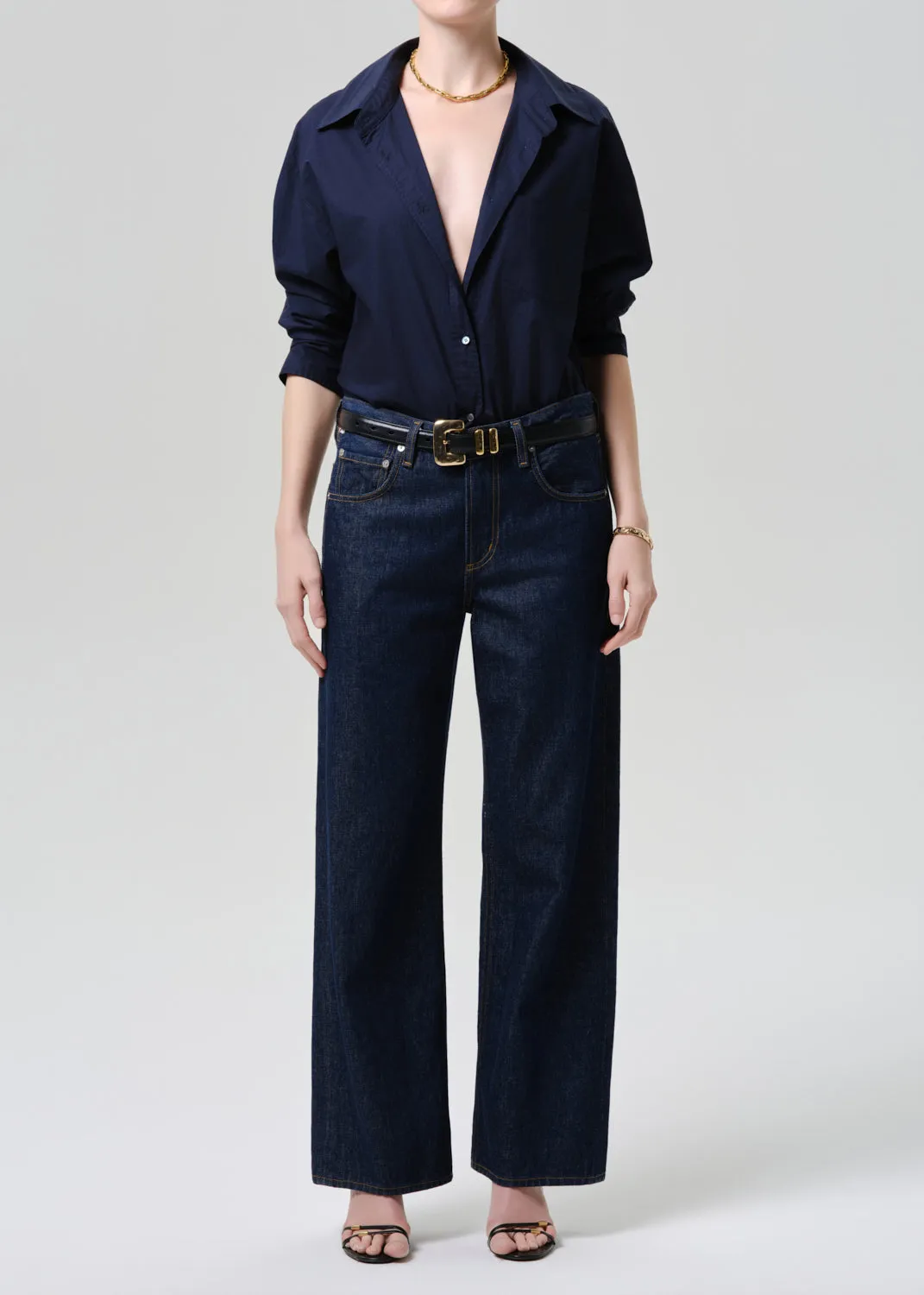 Thea Boyfriend Shirt in Navy sold by Citizens Of Humanity product image thumbnail 5
