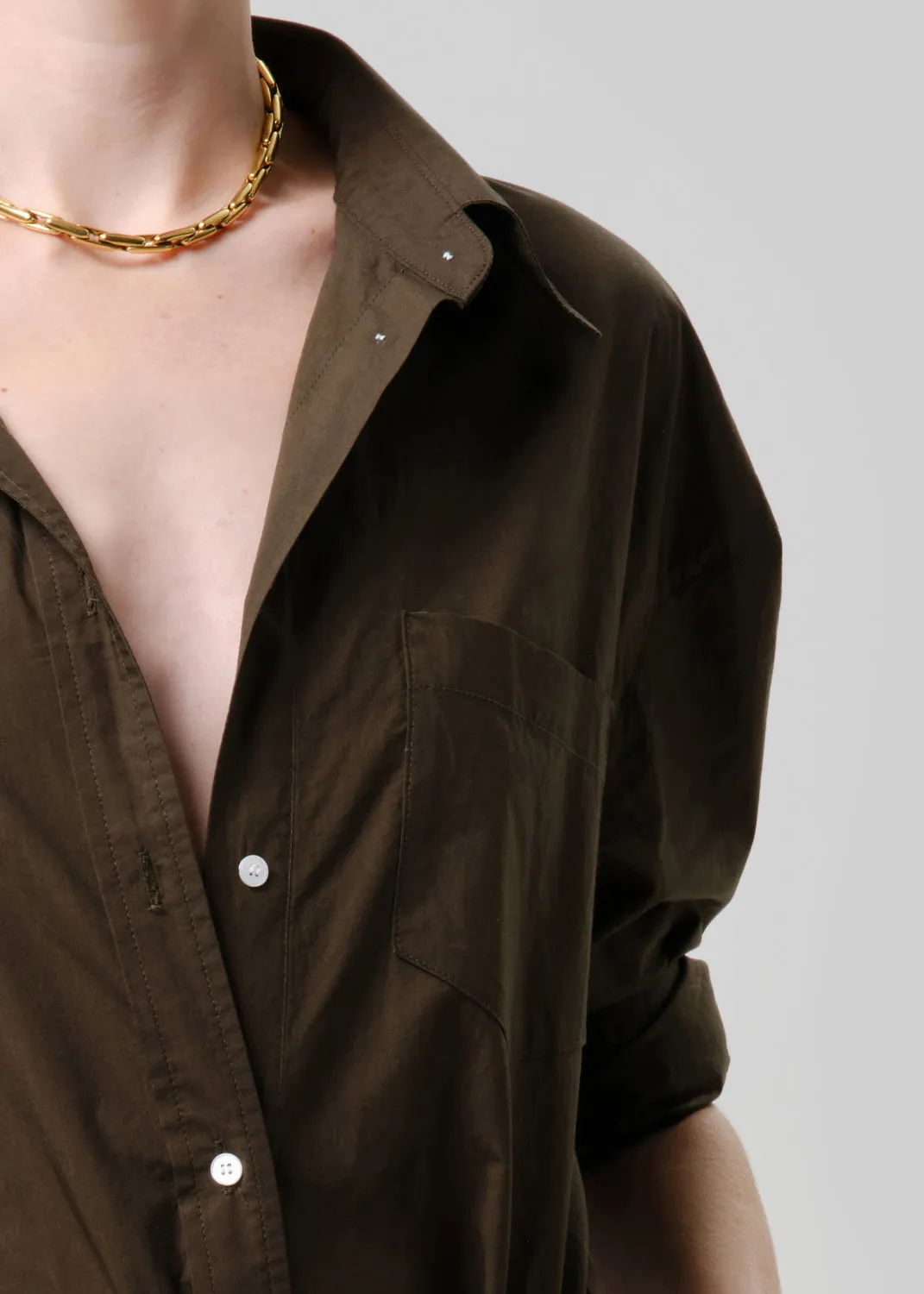 Thea Boyfriend Shirt in Dark Olive sold by Citizens Of Humanity product image thumbnail 5