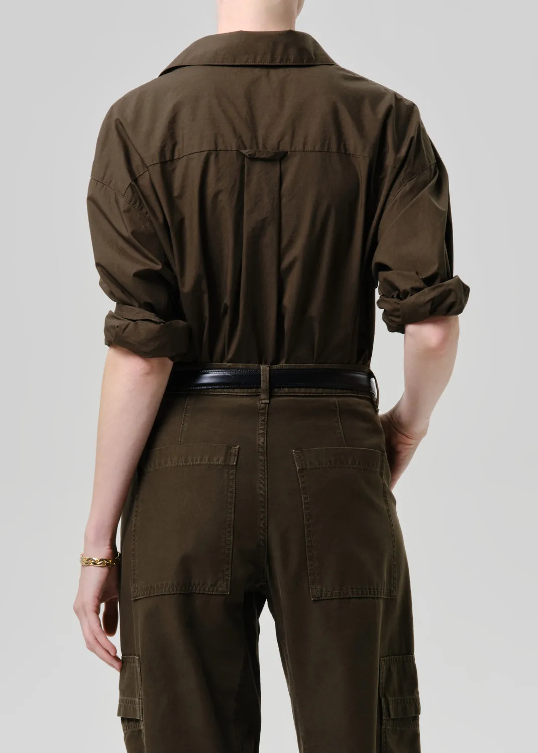Thea Boyfriend Shirt in Dark Olive sold by Citizens Of Humanity product image thumbnail 2