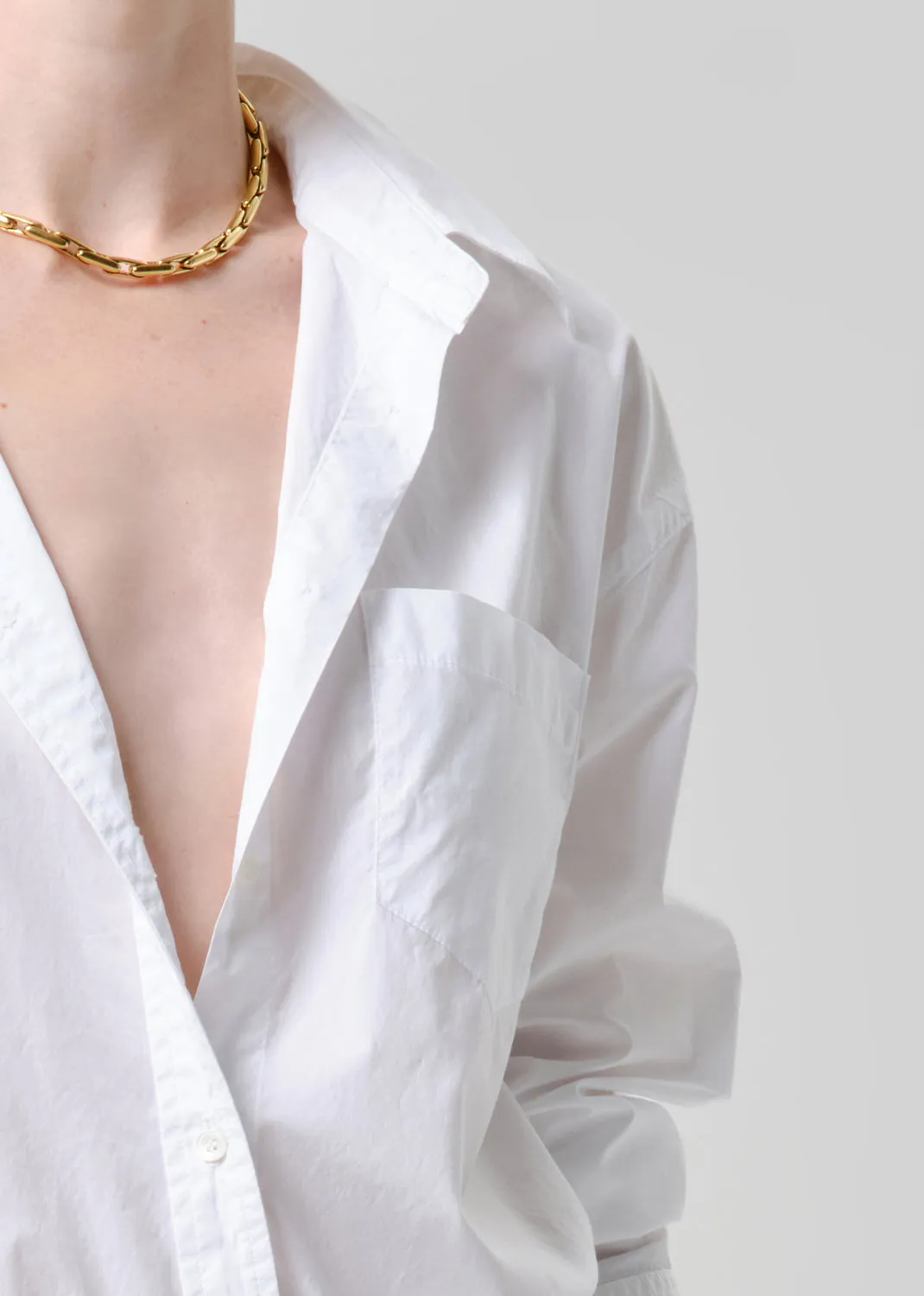 Thea Boyfriend Shirt in Optic White sold by Citizens Of Humanity product image thumbnail 4