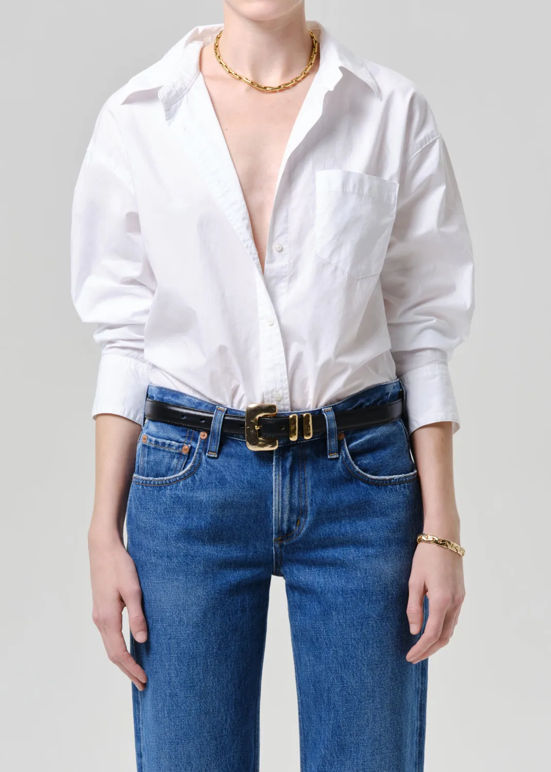 Thea Boyfriend Shirt in Optic White sold by Citizens Of Humanity