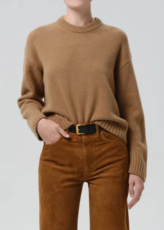 Freshman Crewneck Sweater in Camel made by Citizens Of Humanity