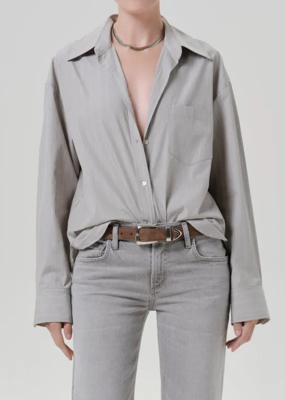 Thea Boyfriend Italian Poplin Shirt in Marseille Stripe made by Citizens Of Humanity