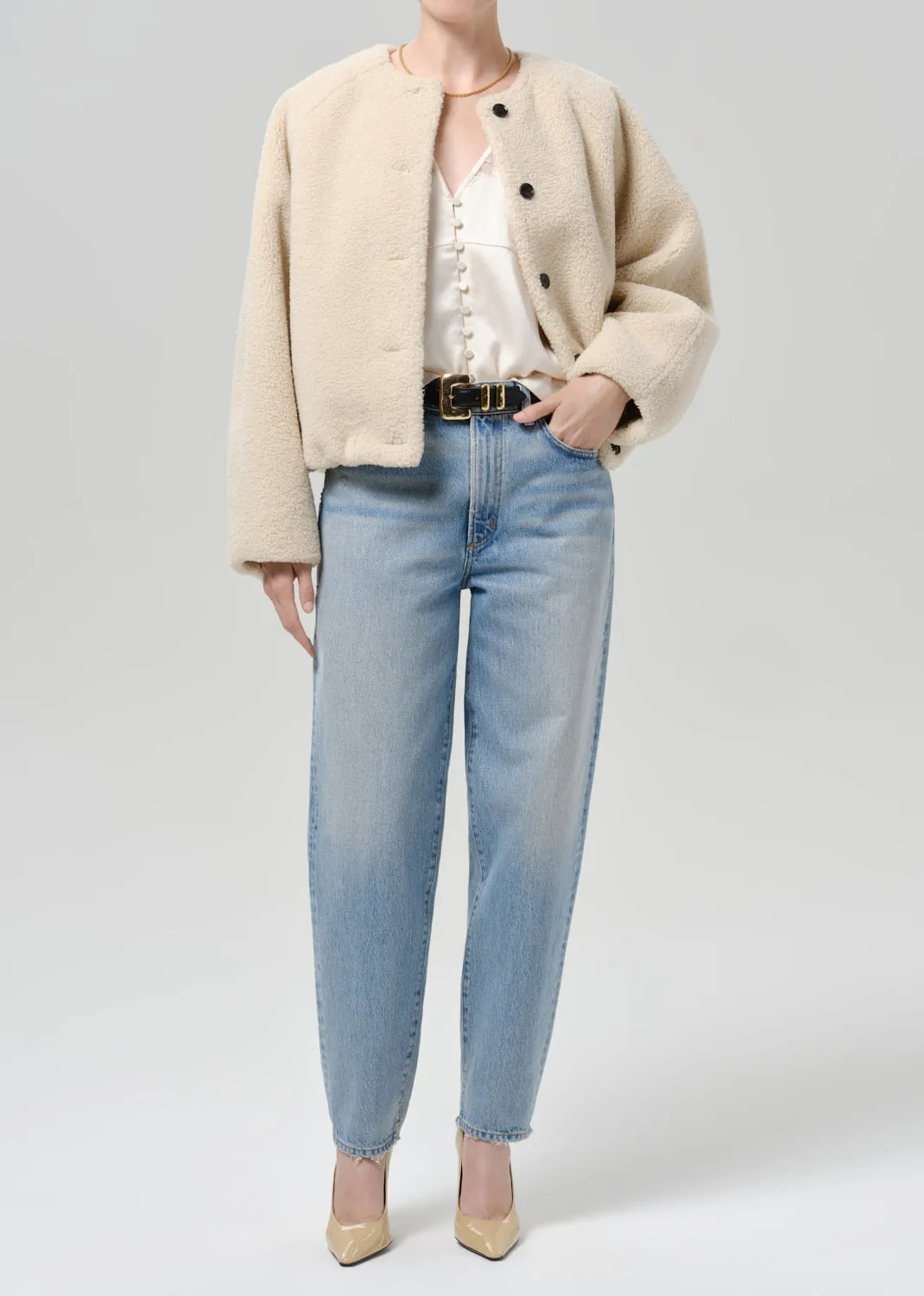 Sherpa Boucle Indoor Bomber in Cozy sold by Citizens Of Humanity product image thumbnail 5