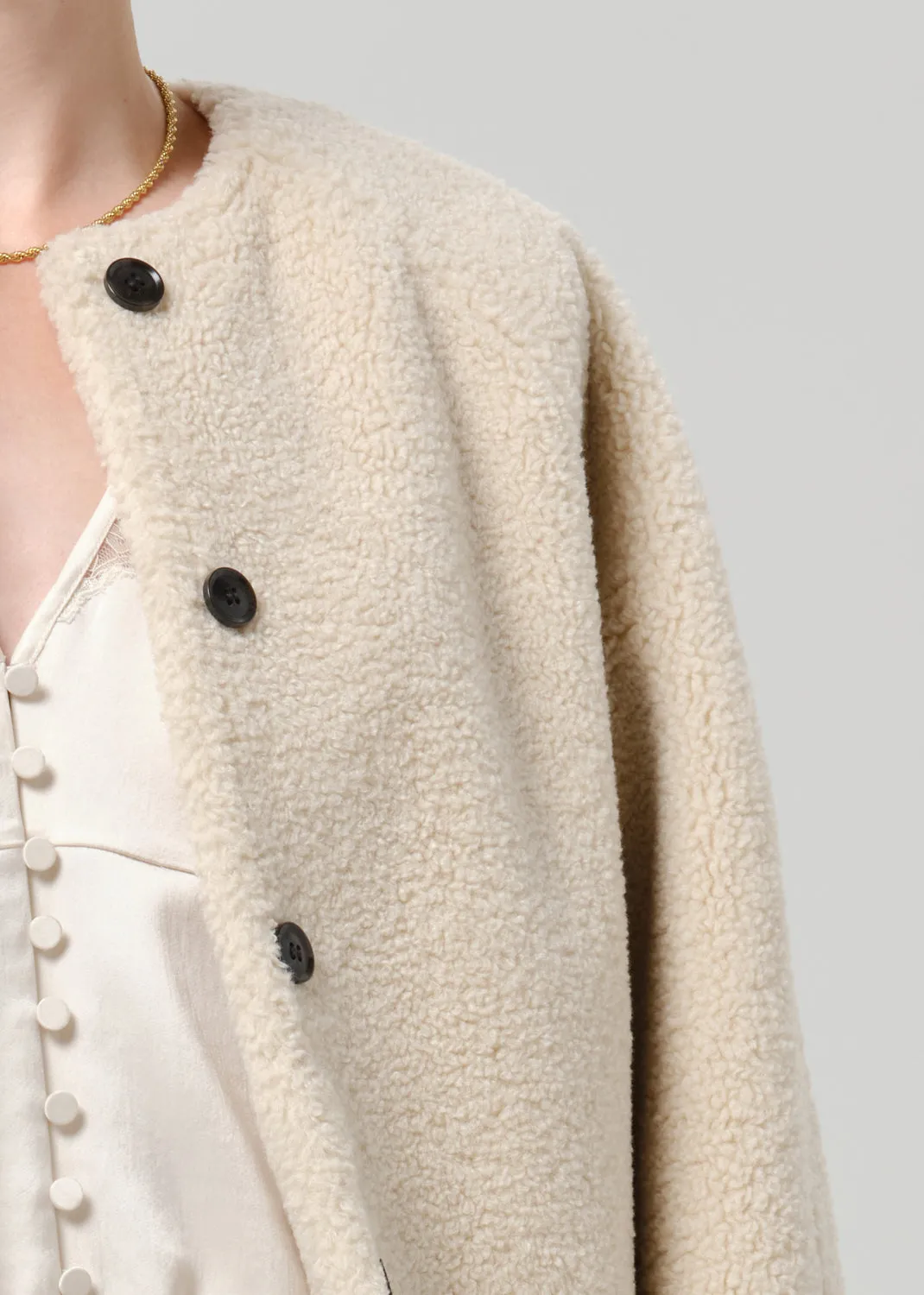 Sherpa Boucle Indoor Bomber in Cozy sold by Citizens Of Humanity product image thumbnail 4