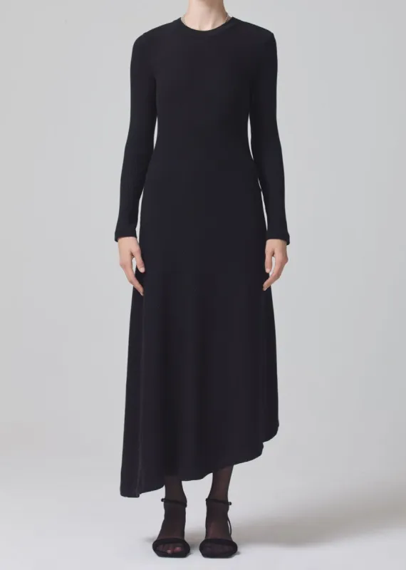 Tanya Long Sleeve Dress in Black sold by Citizens Of Humanity