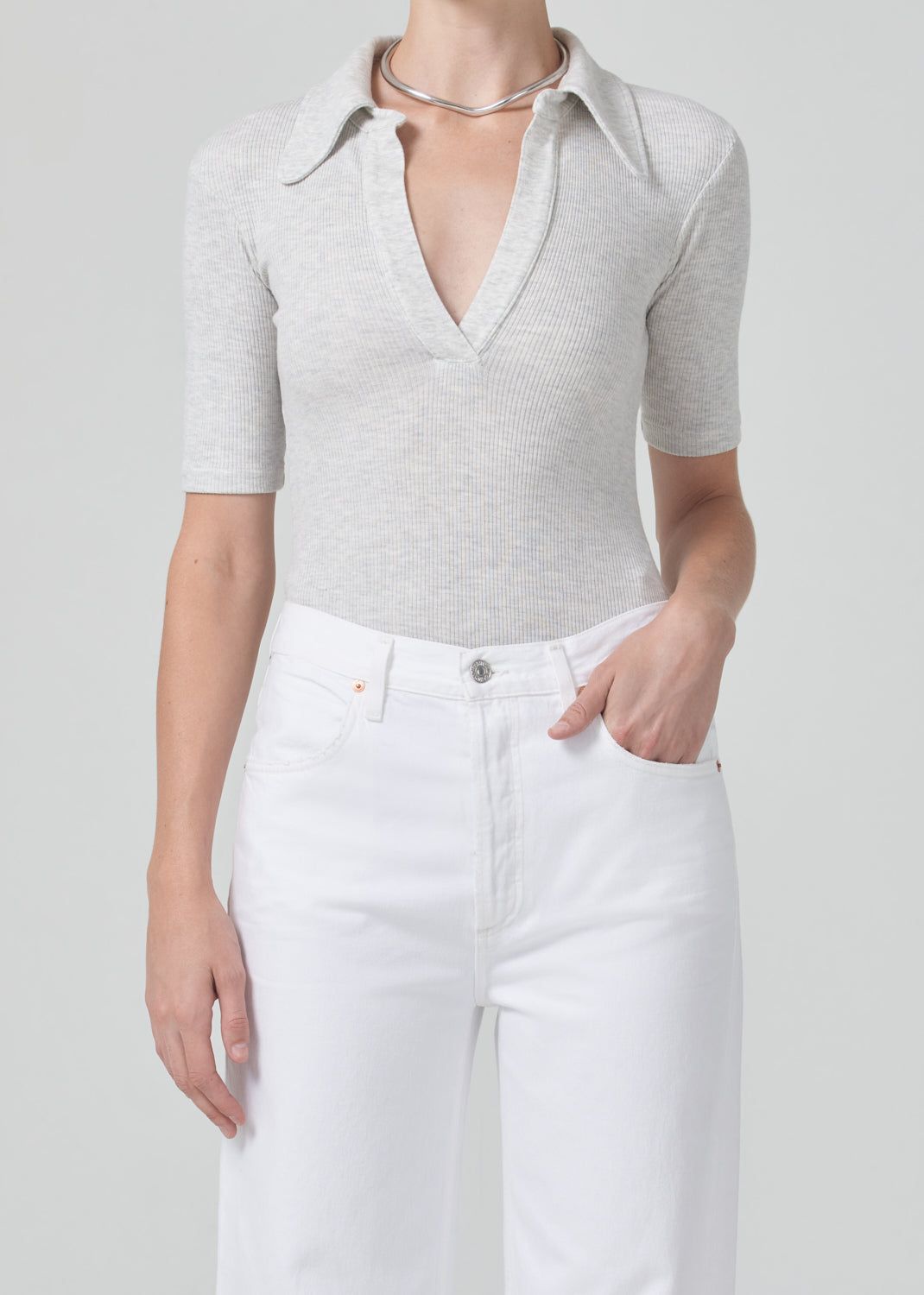 Liu Bodysuit in Heather Grey sold by Citizens Of Humanity