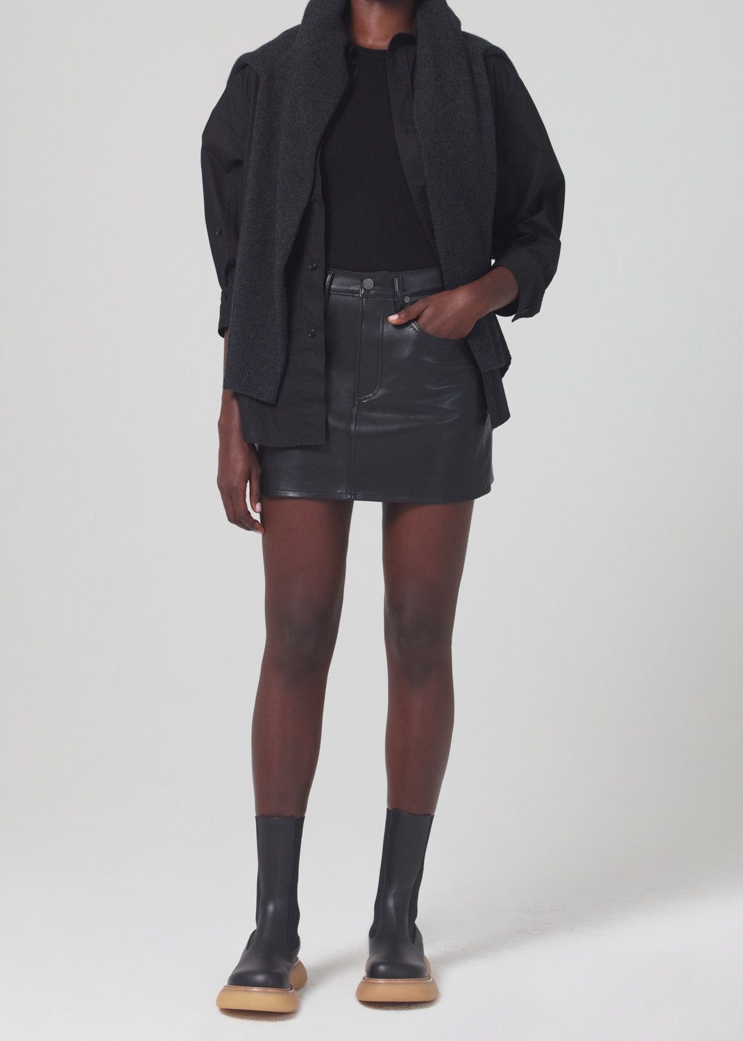 Beatnik Mini Recycled Leather in Black sold by Citizens Of Humanity