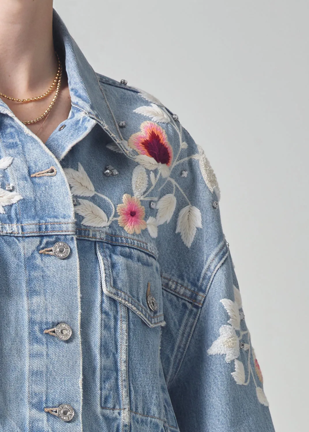 Lena Embroidered Cropped Jacket in Tulip sold by Citizens Of Humanity product image thumbnail 5