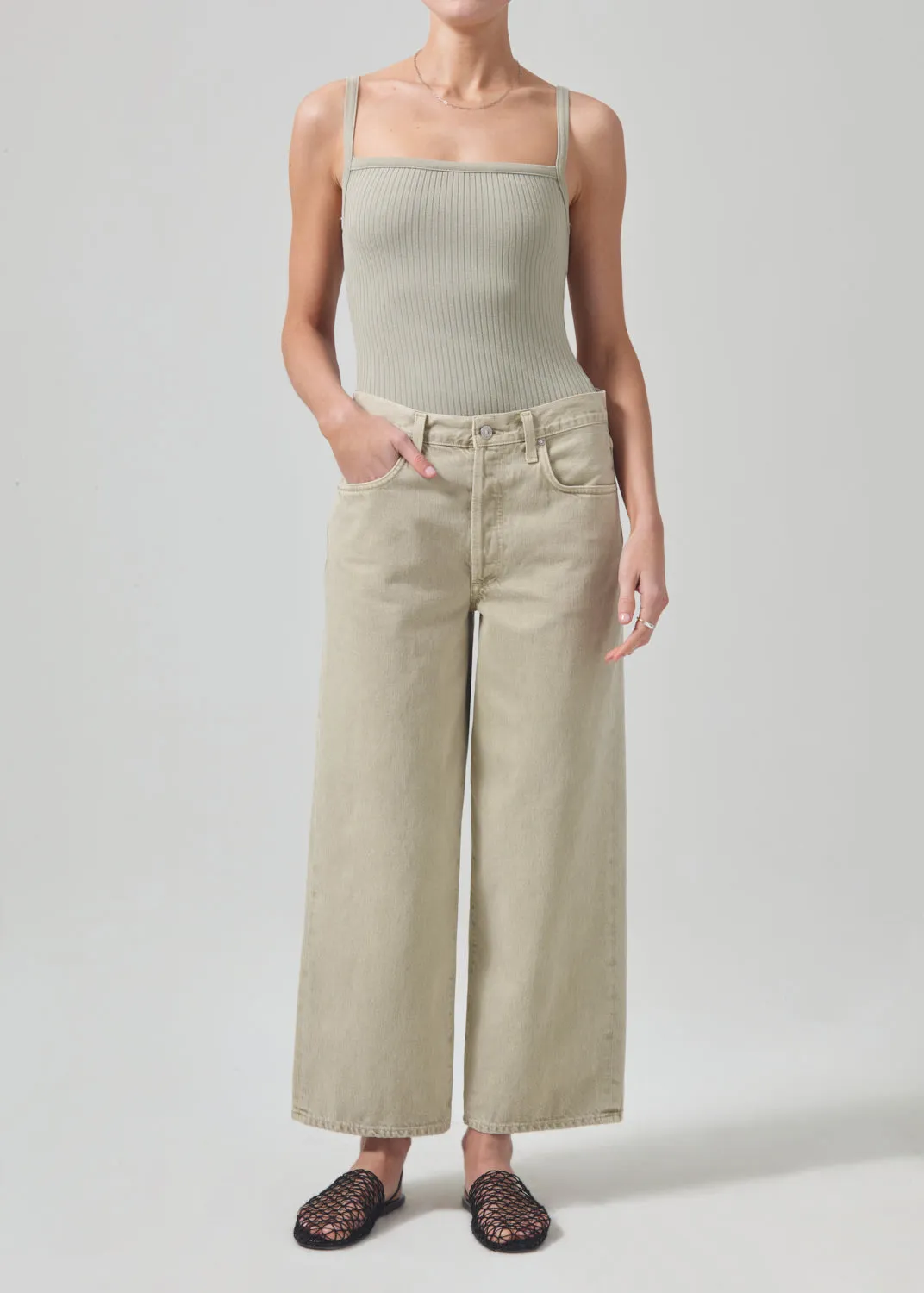 Pina Low Rise Baggy Crop in Alfalfa sold by Citizens Of Humanity