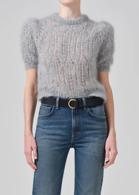 Odette Puff Sleeve Sweater in Heather Grey sold by Citizens Of Humanity