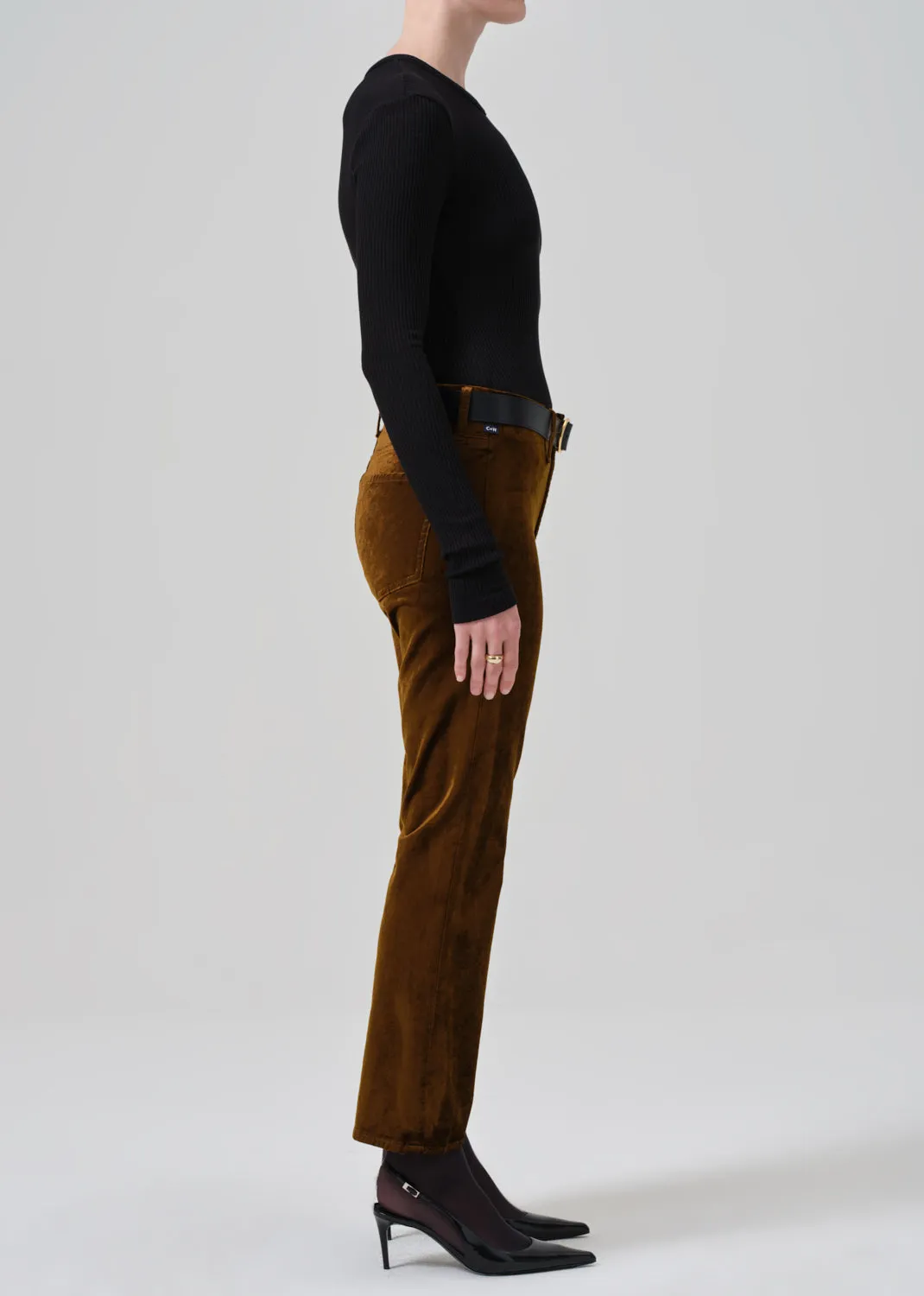 Isola Cropped Trouser Velvet in Golden sold by Citizens Of Humanity product image thumbnail 3