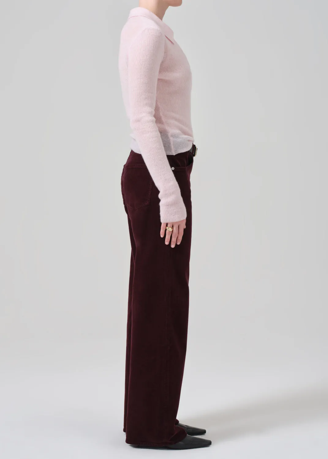 Annina High Rise Wide Leg 30" Corduroy in Bordeaux sold by Citizens Of Humanity product image thumbnail 4