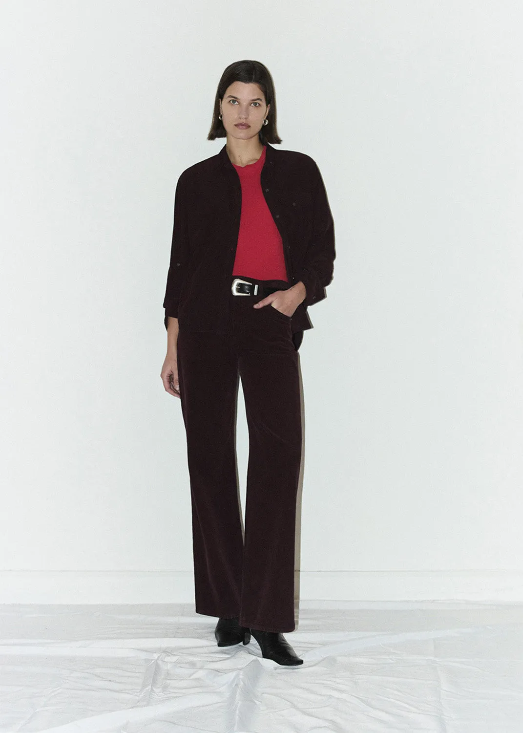 Annina High Rise Wide Leg 30" Corduroy in Bordeaux sold by Citizens Of Humanity product image thumbnail 2