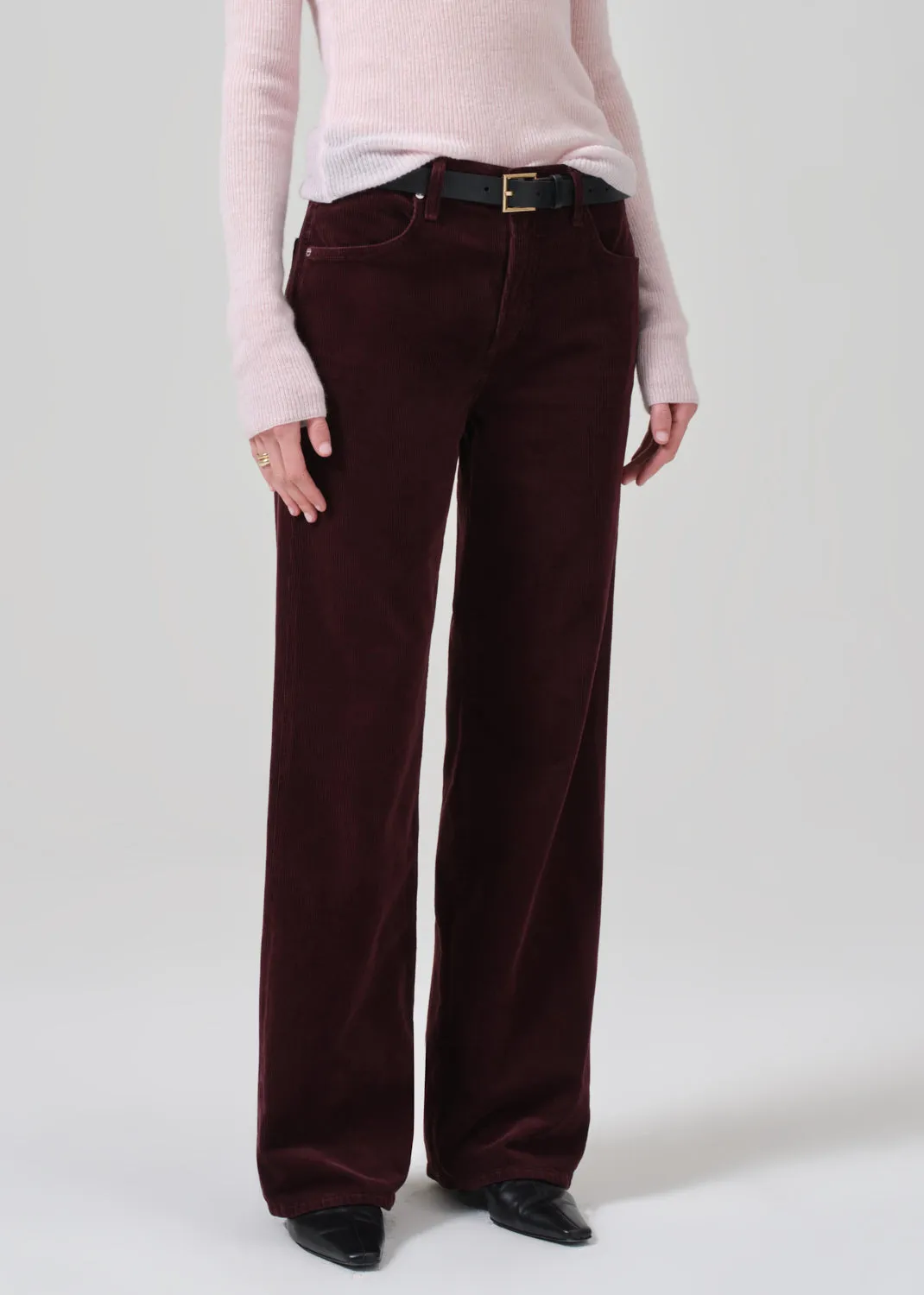 Annina High Rise Wide Leg 30" Corduroy in Bordeaux sold by Citizens Of Humanity product image thumbnail 5