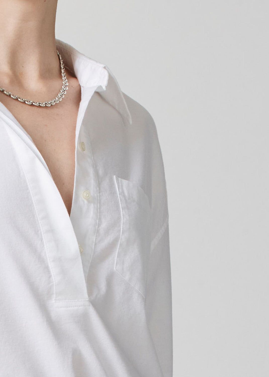 Aave Oversized Cuff Shirt in Oxford White sold by Citizens Of Humanity product image thumbnail 4