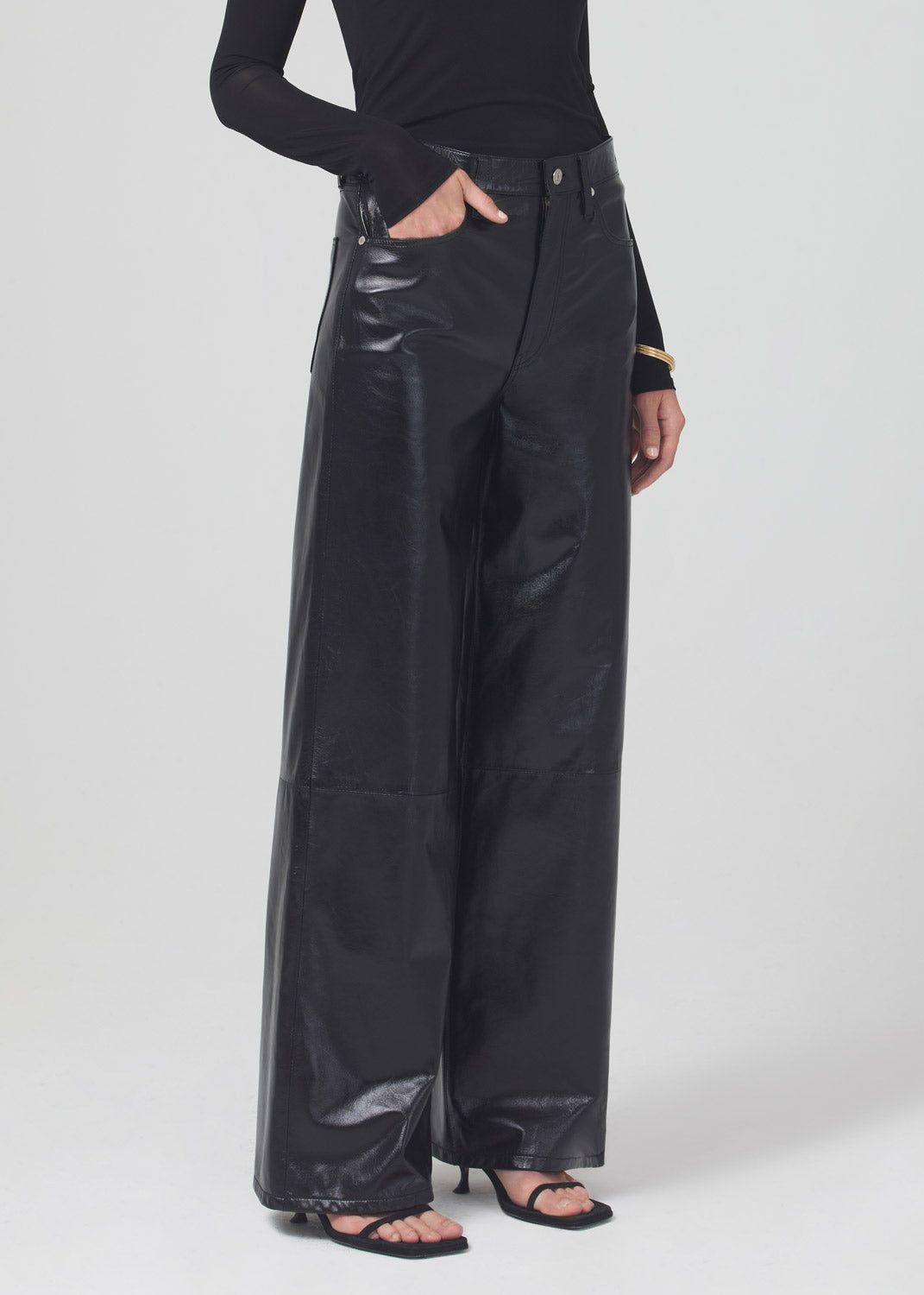Annina High Rise Wide Leg 33" Patent Leather in Black sold by Citizens Of Humanity product image thumbnail 4