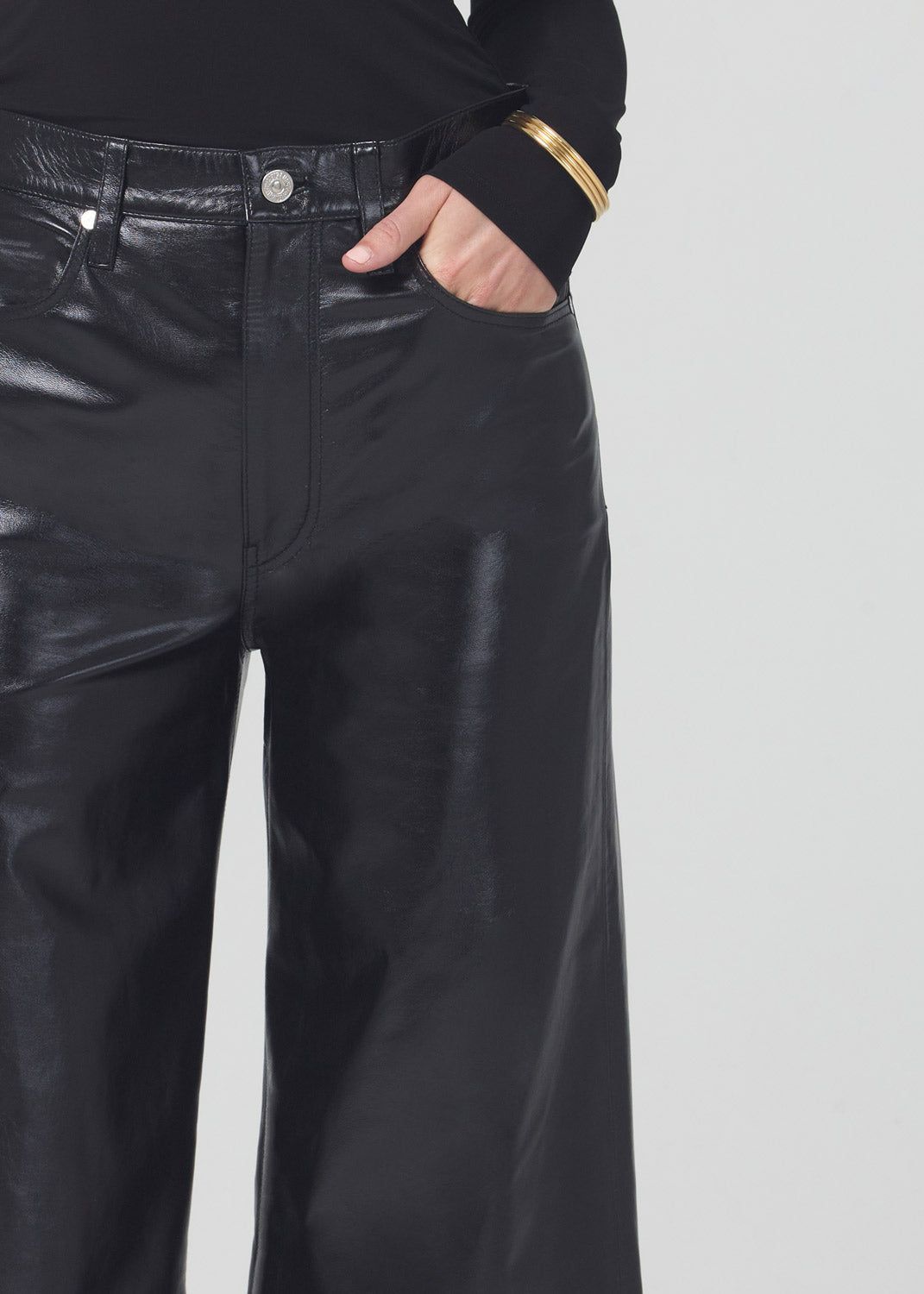 Annina High Rise Wide Leg 33" Patent Leather in Black sold by Citizens Of Humanity product image thumbnail 5