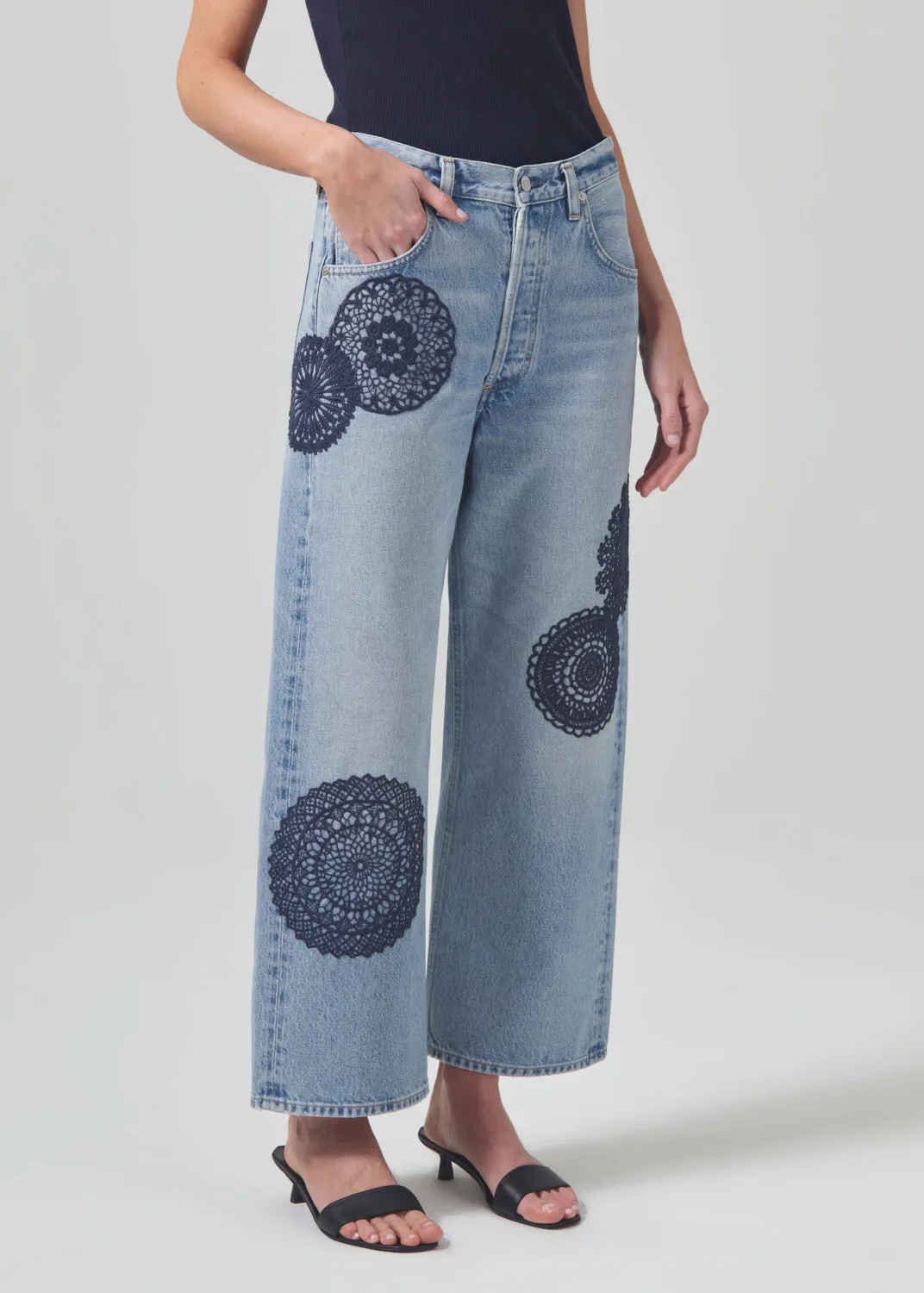 Crochet Gaucho Vintage Wide Leg in Tidal sold by Citizens Of Humanity product image thumbnail 4