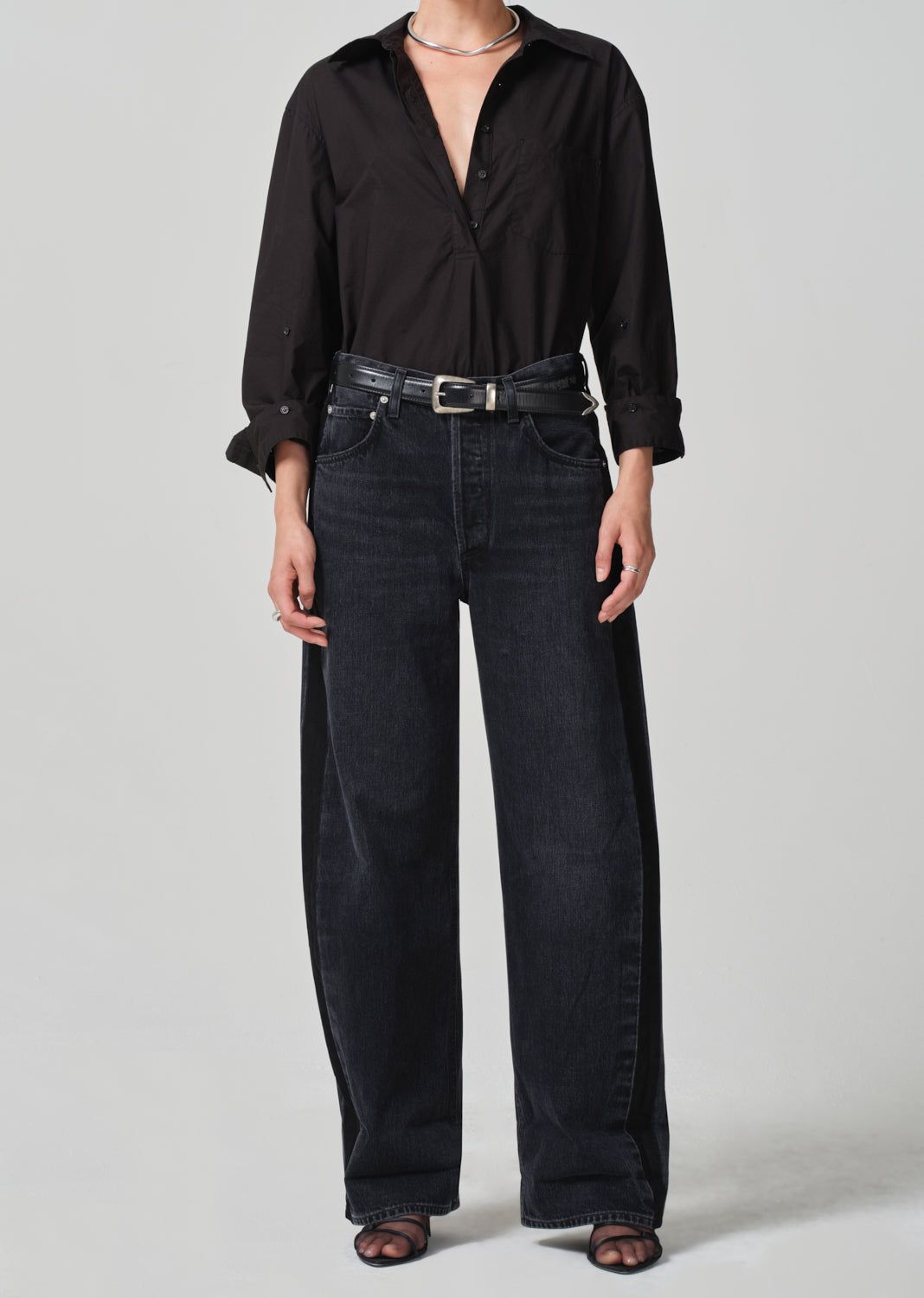 Aave Oversized Cuff Shirt in Black sold by Citizens Of Humanity product image thumbnail 5